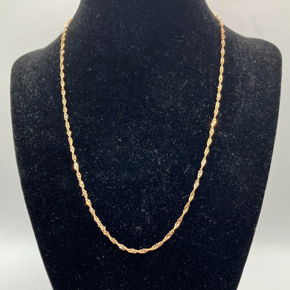 925 Stamped Solid Sterling Rose Gold Diamond Cut Waterfall Flexible Chain NEW
